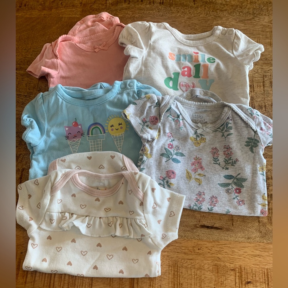 Baby Girl Onesies Set - Long‎ and Short Sleeve
